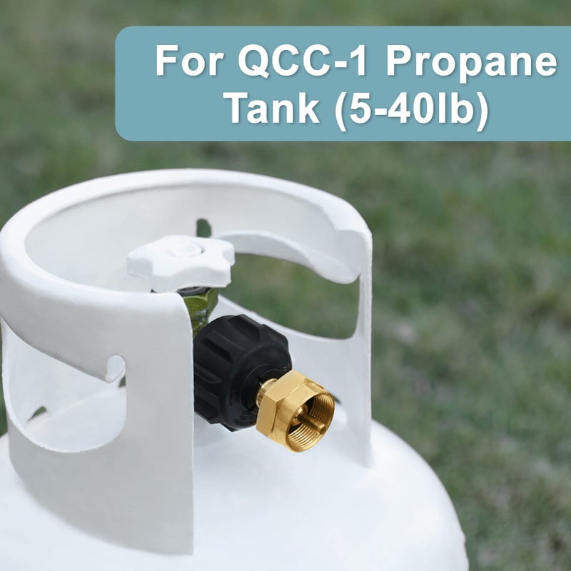 SHINESTAR Propane Refill Adapter LP Gas 1 LB Cylinder Tank Coupler Universal for QCC1/Type1 Propane Tank and 1 Pound Tank Throwaway Disposable Bottle-Solid Brass - Image 4